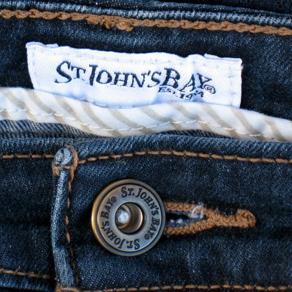 St Johns Bay Bootcut High Rise 35 x 31 Stretch Jeans Dark Wash Sz 14 (tag) - Picture 5 of 8